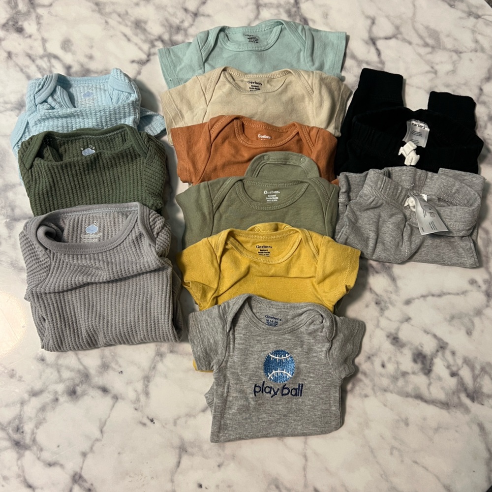 Newborn onesies and sweats